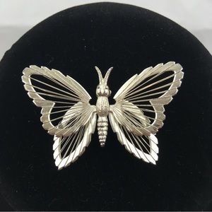Monet silver tone butterfly brooch pin